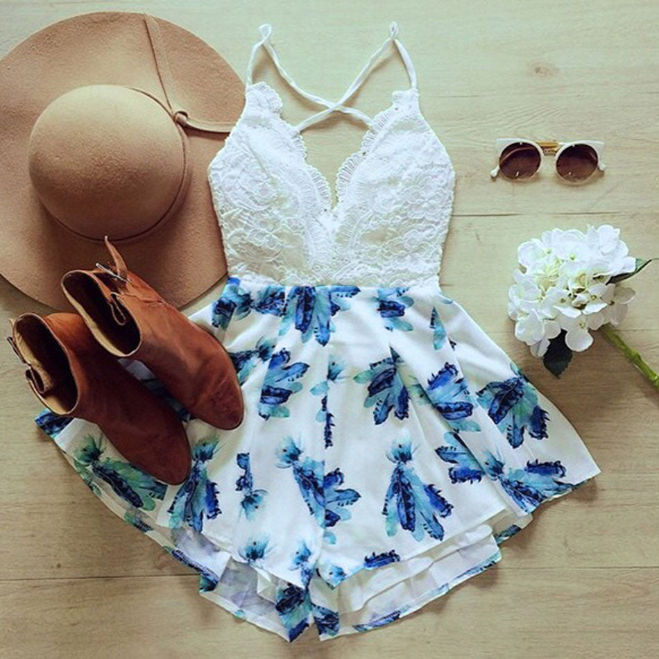 2017 Summer Playsuit Women Sexy Deep V-neck Sleeveless Shorts Rompers Women Summer Bodycon Jumpsuit Casual Fashion Overalls S-XL